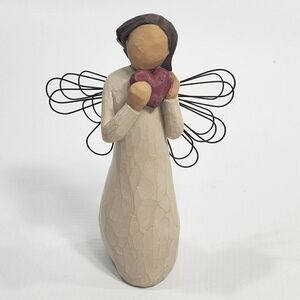Willow Tree 5" Angel of Heart Holding Red Heart Figurine Retired Susan Lordi